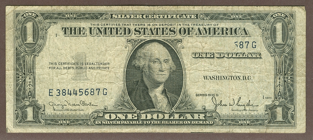 Obstruction Error, 1935D $1 Silver Certificate